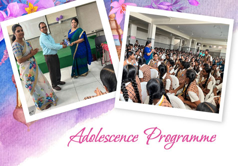 Dr. Sabitha MBBS., MD., Director of Malar Hospital, Krishnagiri also Professor in Govt. Medical College, Krishnagiri conducted an interactive session with a PowerPoint presentation explaining hormonal and adolescence changes.