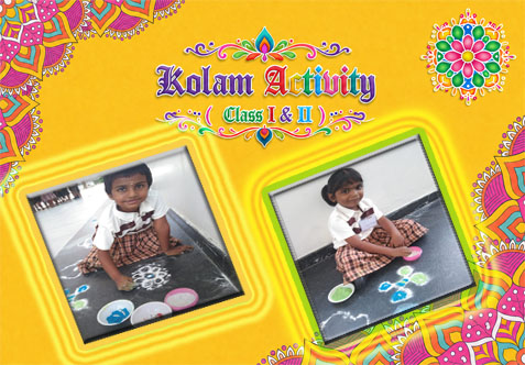 The Math Kolam Activity provided a joyful and engaging learning experience for Class I children. Through creating simple kolam patterns, children improved their hand-eye coordination, fine motor skills, concentration, and creativity.