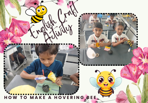 Children followed step-by-step instructions to create a hovering bee craft, enhancing their listening, creativity, fine motor skills, and hand-eye coordination.