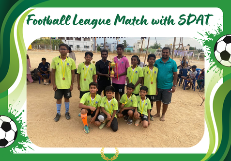 The Football League Match held on 23 August 2026 (Sunday) at Kundharapalli provided an excellent platform for the students of Senthil Public School to showcase their football skills, teamwork, discipline, and competitive spirit. Competing alongside SDAT teams, our players demonstrated commendable determination and sportsmanship throughout the tournament, securing 4th position after a series of challenging matches.